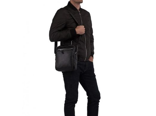 Мужской кожаный черный мессенджер Tiding Bag M5608-1A