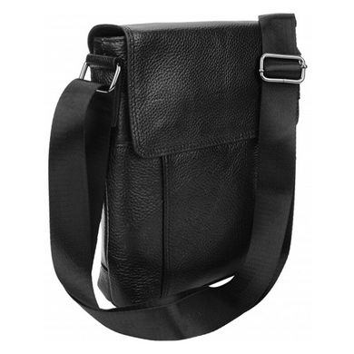 Мужской кожаный мессенджер Borsa Leather 1t8153m-black черный