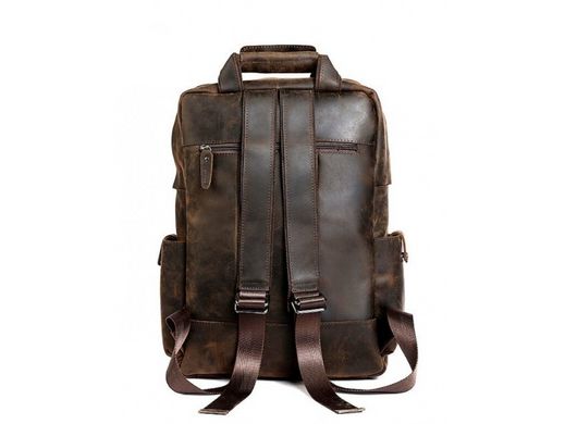 Мужской кожаный рюкзак Tiding Bag t3081DB коричневый