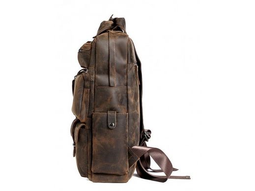 Мужской кожаный рюкзак Tiding Bag t3081DB коричневый