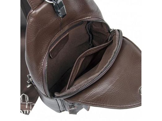 Сумка слинг мужская (однолямочный рюкзак) кожаный Tiding Bag 8509