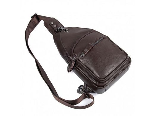 Сумка слинг мужская (однолямочный рюкзак) кожаный Tiding Bag 8509