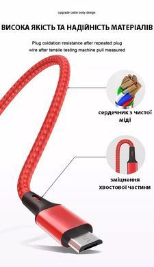 Кабель для заряджання універсальний 3 в 1 Lightning, microUSB, Type-C RAXFLY YXF18632
