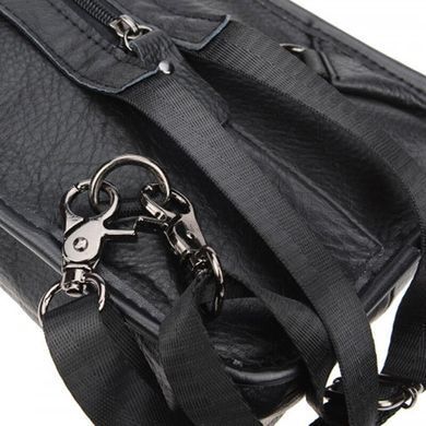Шкіряний чоловічий месенджер Borsa Leather 1ta1003m-black чорний