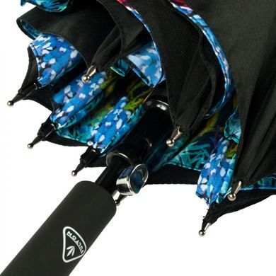 Зонт-трость женский полуавтомат Fulton Bloomsbury-2 L754 Black, flowers (Черный, цветы)