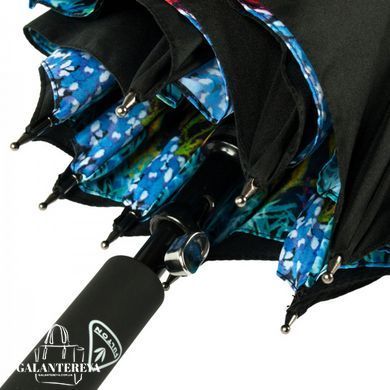Зонт-трость женский полуавтомат Fulton Bloomsbury-2 L754 Black, flowers (Черный, цветы)