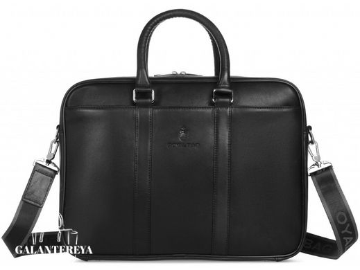 Кожаная мужская сумка для ноутбука Royal Bag RB023A черный