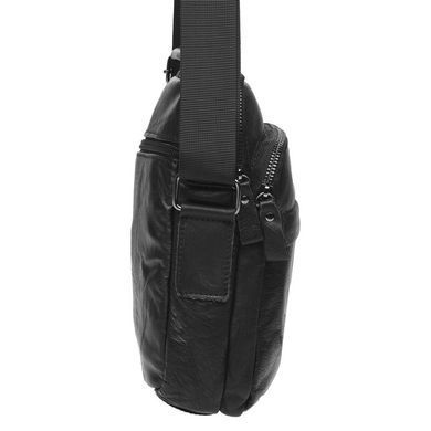 Шкіряний чоловічий месенджер Keizer K18853-black чорний