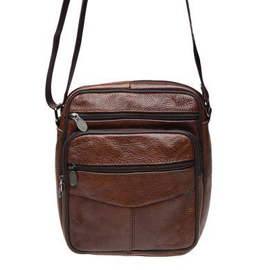 Сумка через плечо мужская кожаная Borsa Leather K18490-brown