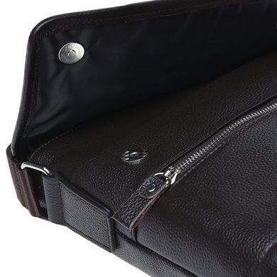Мужской кожаный мессенджер Borsa Leather k10013-brown коричневый