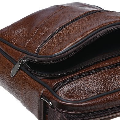 Сумка через плечо мужская кожаная Borsa Leather K18490-brown