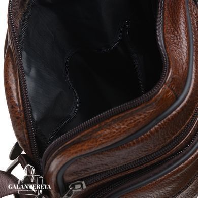 Сумка через плечо мужская кожаная Borsa Leather K18490-brown