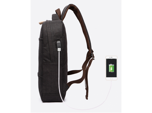 Мужской черный рюкзак из канваса Tiding Bag 1032A