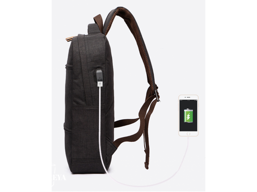 Мужской черный рюкзак из канваса Tiding Bag 1032A