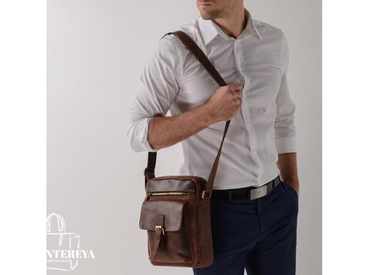 Мужской кожаный коричневый мессенджер Tiding Bag NM15-1783B
