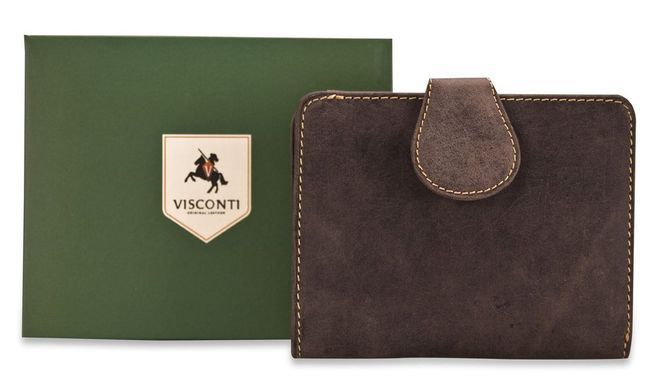 Жіночий шкіряний гаманець Visconti 715 Bow OIL BRN