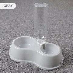 Двойная миска для собак и кошек c автоматической подачей воды YY20729 gray