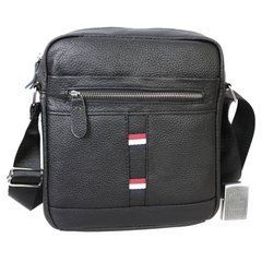 Мужской кожаный мессенджер Borsa Leather 10m8215-black черный