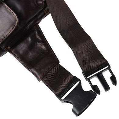 Мужская кожаная сумка на пояс Keizer k1886-dark brown коричневый