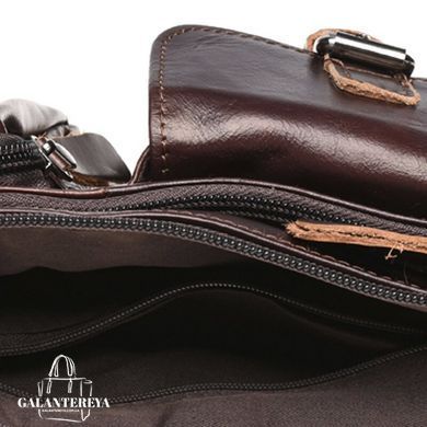 Мужская кожаная сумка на пояс Keizer k1886-dark brown коричневый