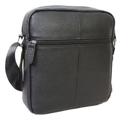 Мужской кожаный мессенджер Borsa Leather 10m8215-black черный