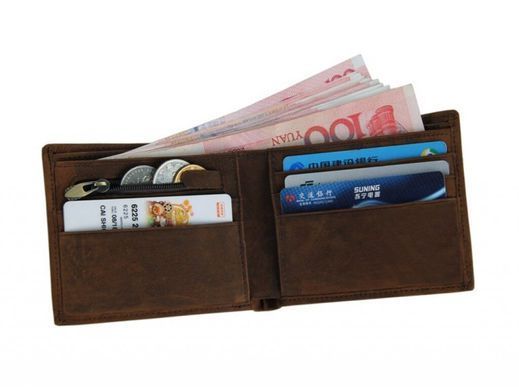 Мужское кожаное портмоне Tiding Bag 8047R коричневый