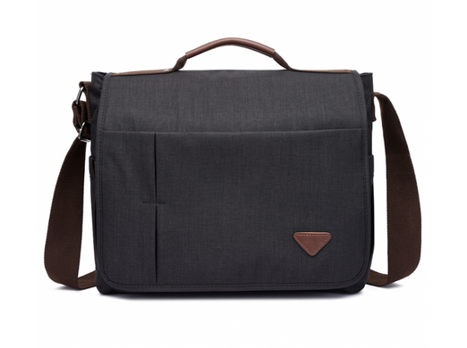 Мужская черная сумка из канваса Tiding Bag 1055A