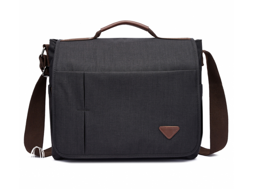 Мужская черная сумка из канваса Tiding Bag 1055A