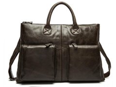 Мужская кожаная сумка для ноутбука Tiding Bag 7241C коричневый