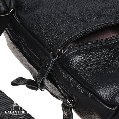 Мужской кожаный мессенджер Borsa Leather K1029-black черный