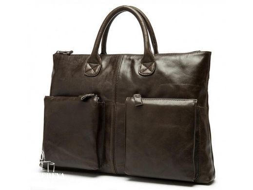 Мужская кожаная сумка для ноутбука Tiding Bag 7241C коричневый