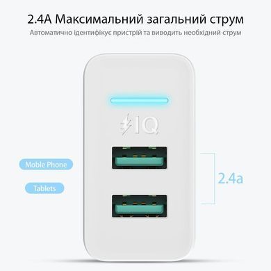 Мережевий зарядний пристрій FLOVEME 2.4A FL170849