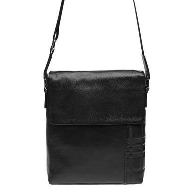 Мужской кожаный мессенджер Borsa Leather k19137-black черный