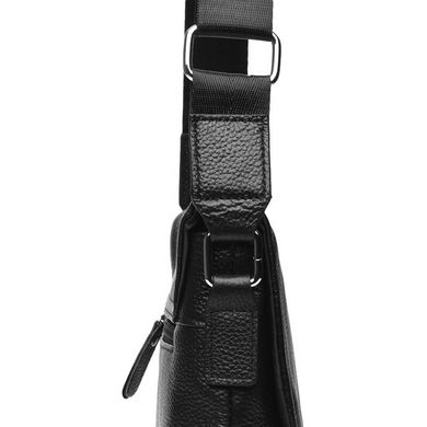 Мужской кожаный мессенджер Borsa Leather k19137-black черный