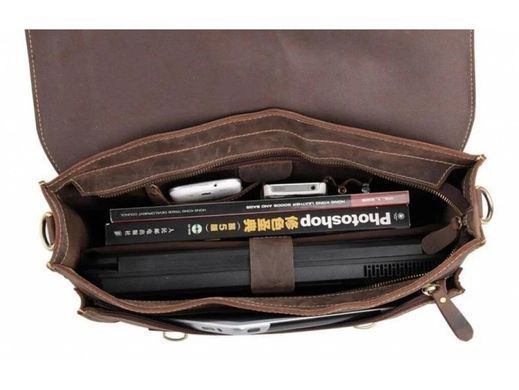 Чоловічий шкіряний портфель Tiding Bag 7205R коричневий