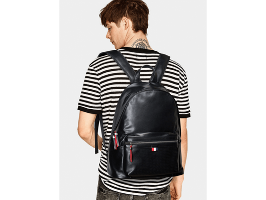 Чоловічий шкіряний рюкзак Tiding Bag B3-2050A чорний