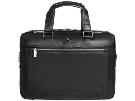 Кожаная мужская сумка для ноутбука Royal Bag RB005A черный