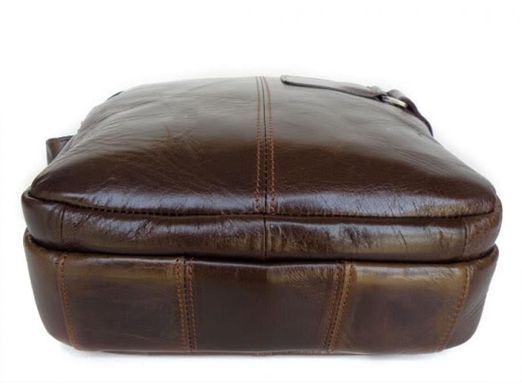 Мужской кожаный коричневый мессенджер Tiding Bag 6012