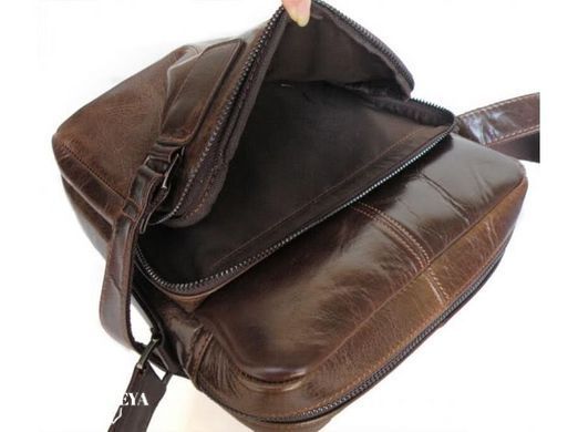 Мужской кожаный коричневый мессенджер Tiding Bag 6012