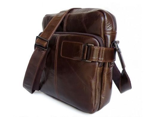 Мужской кожаный коричневый мессенджер Tiding Bag 6012