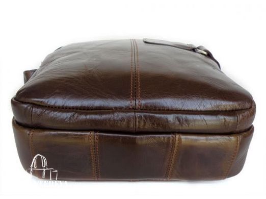 Мужской кожаный коричневый мессенджер Tiding Bag 6012