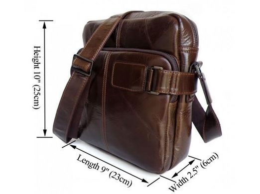 Мужской кожаный коричневый мессенджер Tiding Bag 6012