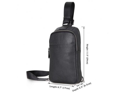 Мужской кожаный черный рюкзак Tiding Bag 4001A