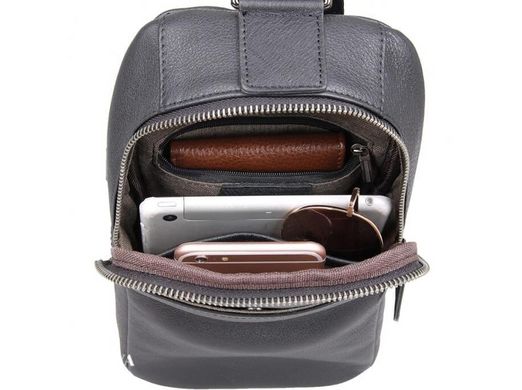Мужской кожаный черный рюкзак Tiding Bag 4001A