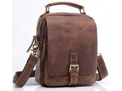 Мужской кожаный мессенджер Tiding Bag NM15-6096R коричневый
