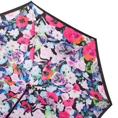 Зонт-трость женский полуавтомат Fulton Bloomsbury-2 L754 Black, flowers (Черный, цветы)