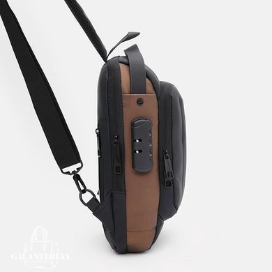 Сумка-слинг через плечо мужская Monsen C1BLH626bl-black черная