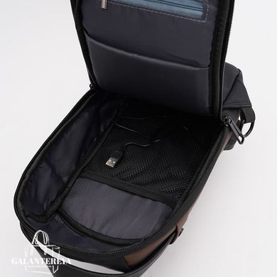 Сумка-слинг через плечо мужская Monsen C1BLH626bl-black черная