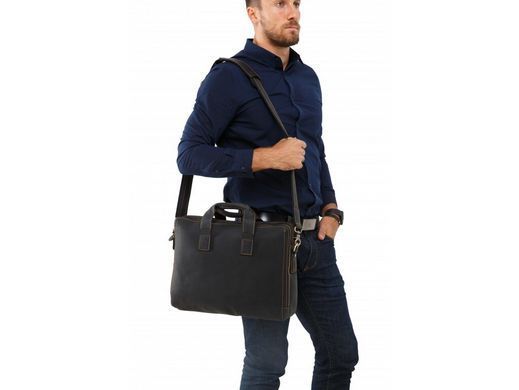 Мужская кожаная сумка Tiding Bag 7167A черный
