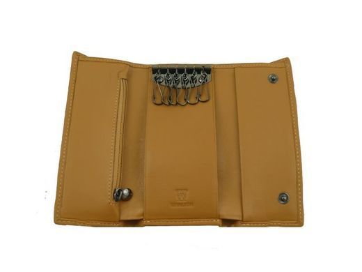 Женская кожаная ключница-кошелек WANLIMA (ВАНЛИМА) W81092670600-light-coffee